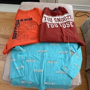 Cotton Long Sleeve PJ Tops - set of 3 size xL